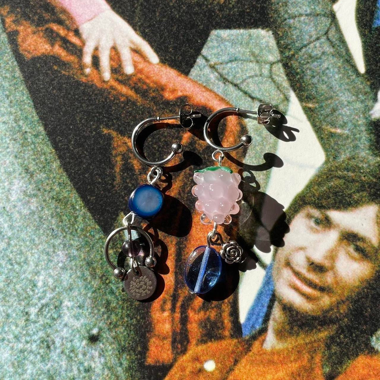 x the blue raspberry earrings *:..。o○